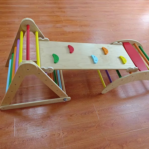Kids Outdoor Wooden Climbing Frame - 인기 급상승 3-in-1 몬테소리 원목 정원