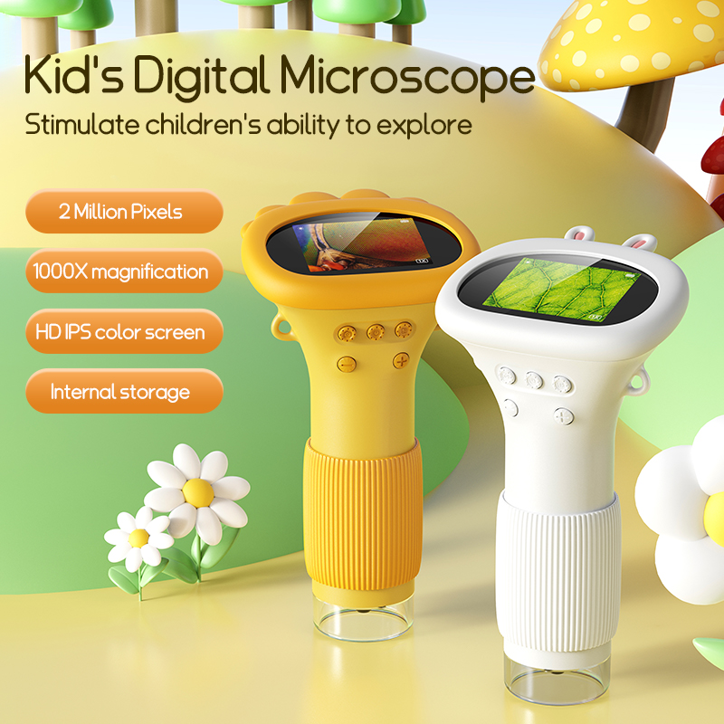 Kids Outdoor Microscope - 2.0 인치 미니 포켓 현미경 1000X