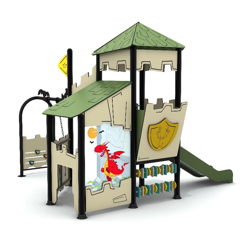 Kids Outdoor Climbing Structure - 나무로 만든 야외 놀이터 세트, 스틸