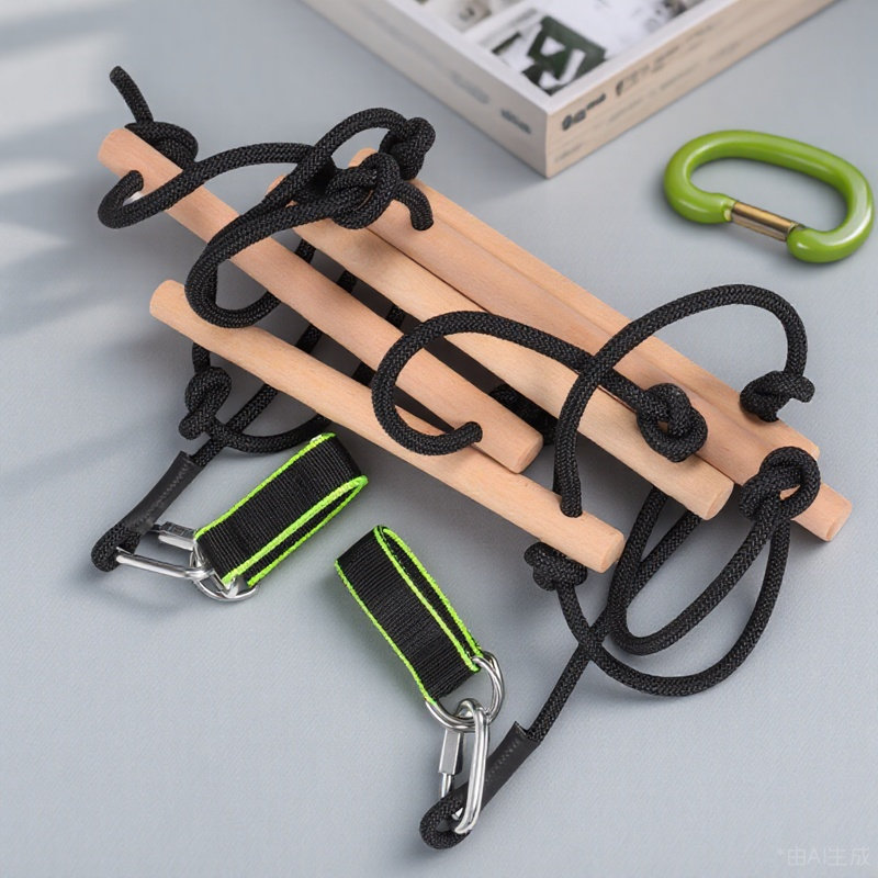 Kids Outdoor Wooden Climbing Frame - 1세트 어린이용 등반 로프 사다리, 나무