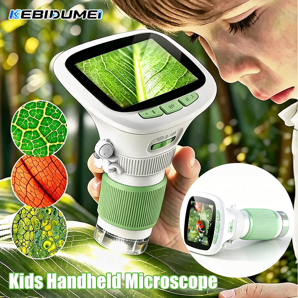 Kids Outdoor Nature Toys - KEBIDUMEI 어린이용 휴대용 현미경, 회전식 초점