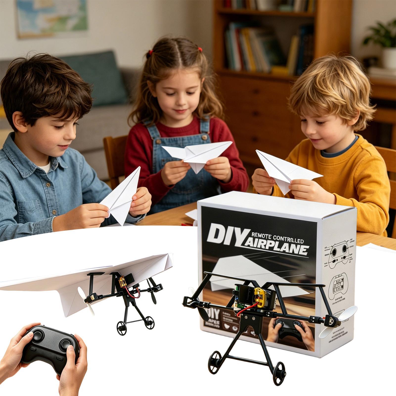 Kids Outdoor Adventure - DIY RC 종이 비행기 키트, 자이로