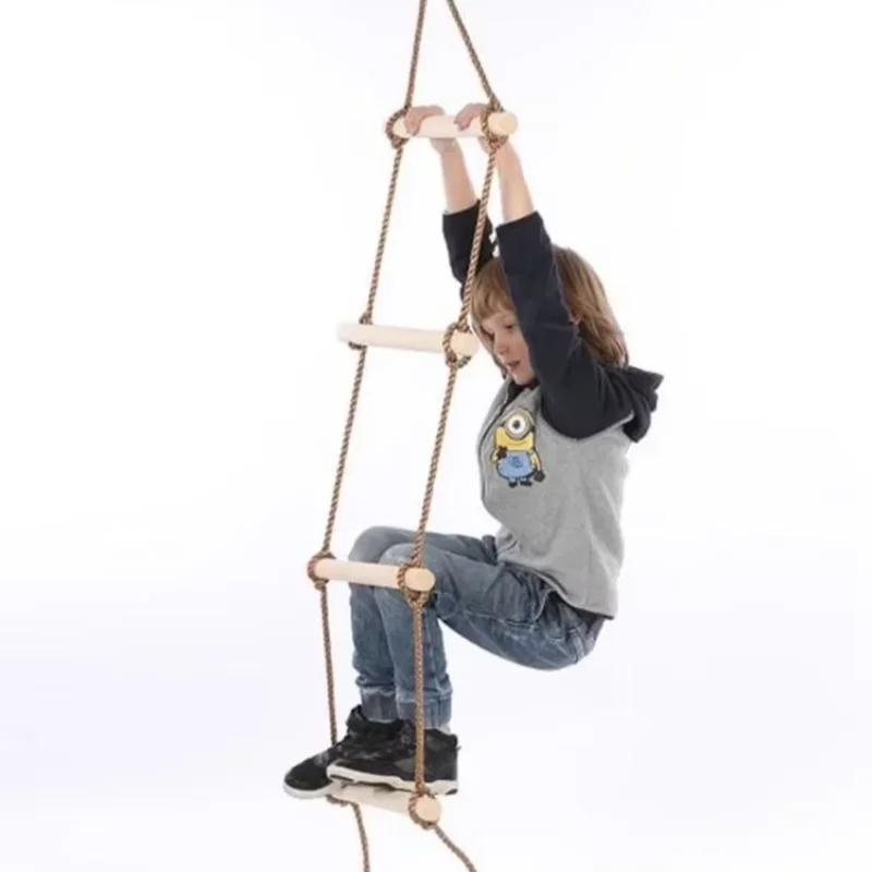 Kids Outdoor Climbing Structure - 어린이용 나무 로프 사다리 그네 실내외
