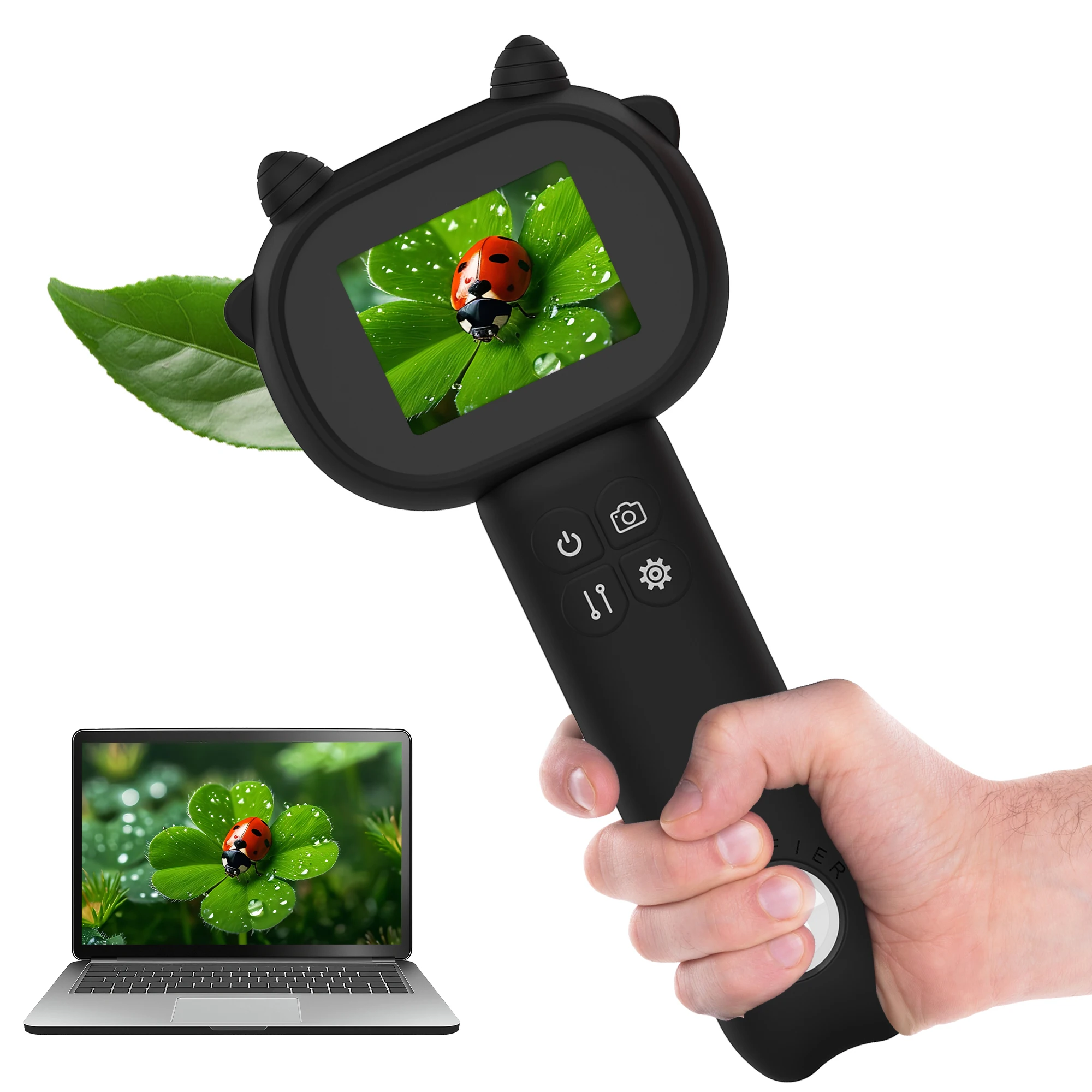 Kids Outdoor Microscope - 어린이용 500배율 디지털 휴대용 현미경, 휴대용