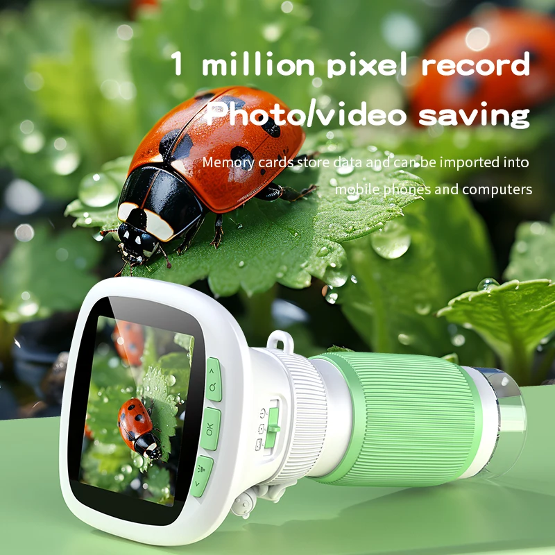 Kids Outdoor Microscope - 야외용 1000배율 어린이 과학 현미경, 회전식