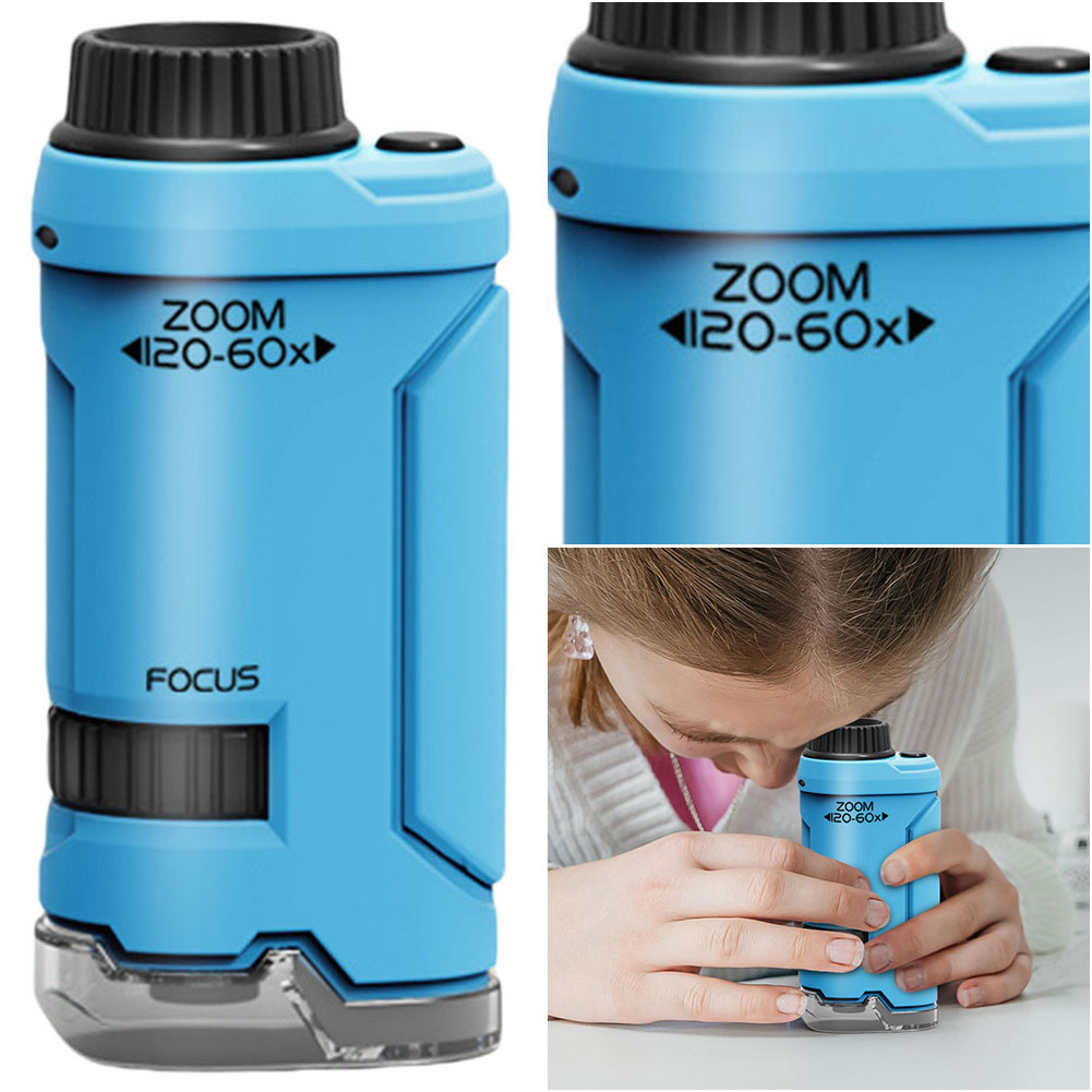 Kids Outdoor Microscope - LED 조명 교육용 포켓 현미경 과학