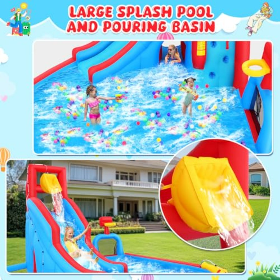어린이용 뒷마당 야외 물 미끄럼틀 에어바운스 파크: P - Kids Outdoor Water Park 리뷰 및 가격