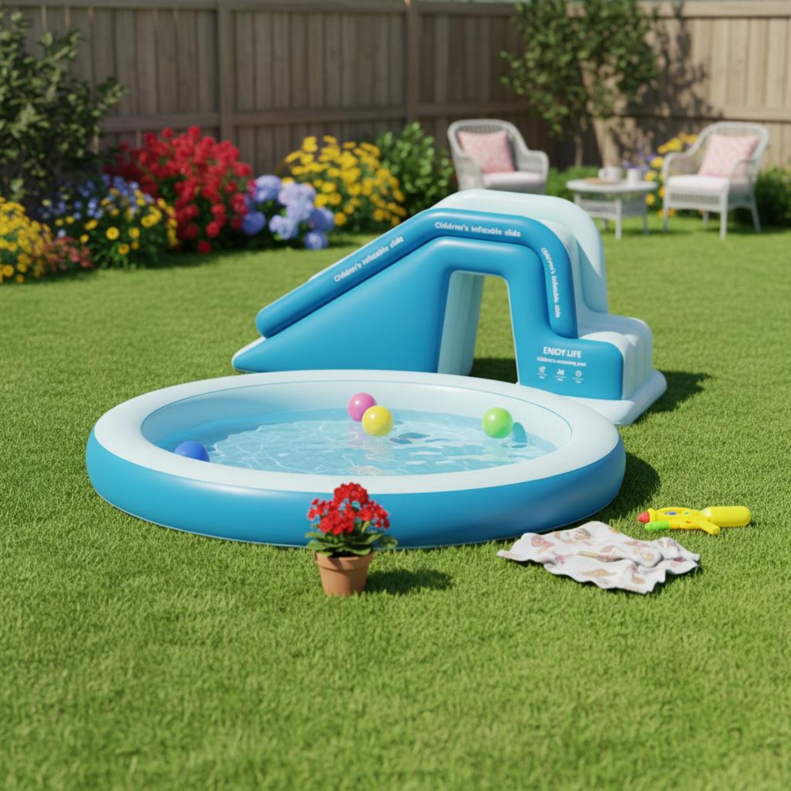 접이식 풍선 워터파크 어린이용 슬라이드 풀 대형 야외  - Kids Outdoor Water Park 리뷰 및 가격