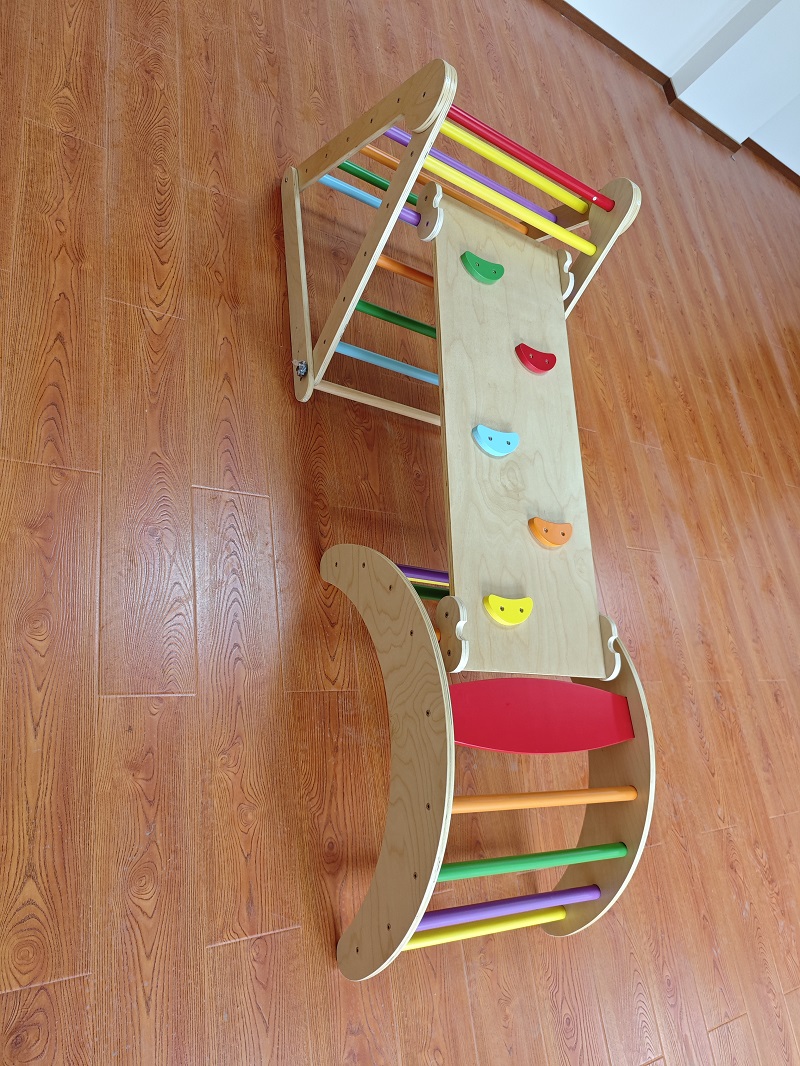인기 급상승 3-in-1 몬테소리 원목 정원 레인보우  - Kids Outdoor Wooden Climbing Frame 리뷰 및 가격