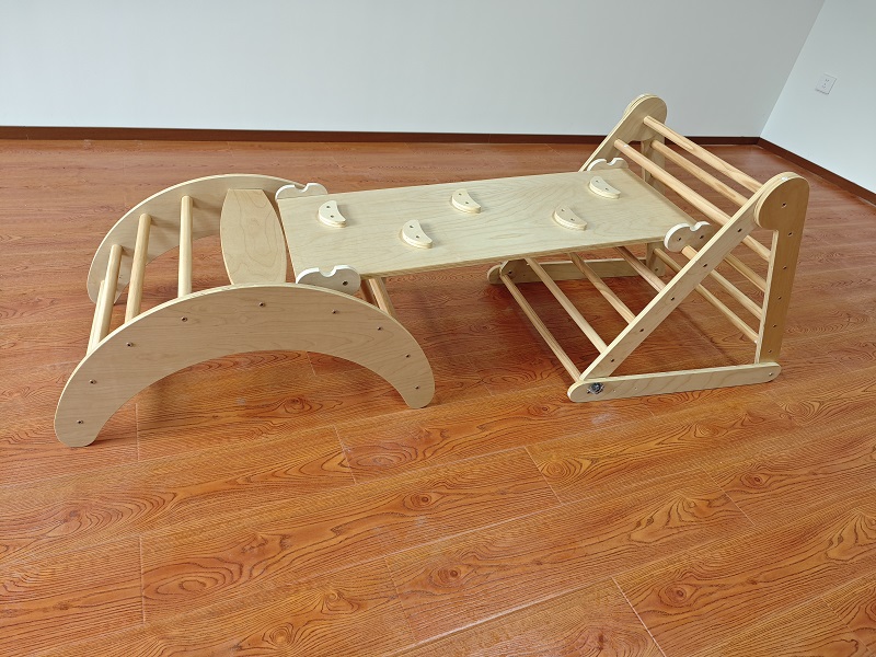 인기 급상승 3-in-1 몬테소리 원목 정원 레인보우  - Kids Outdoor Wooden Climbing Frame 리뷰 및 가격