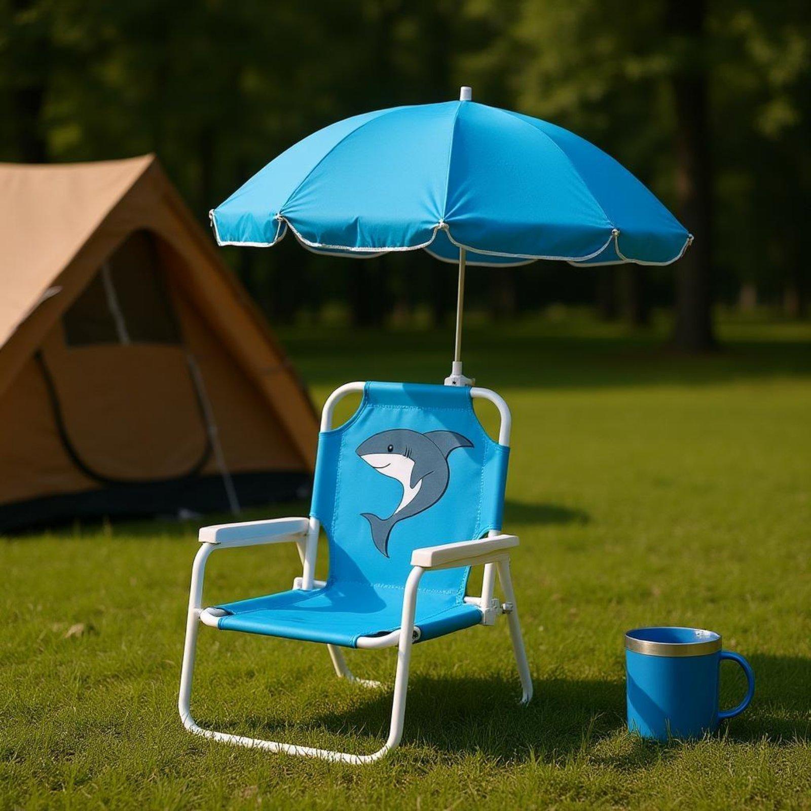 어린이용 접이식 파라솔 비치 의자, 캐노피가 있는 유아 - Kids Outdoor Foldable Chair 리뷰 및 가격