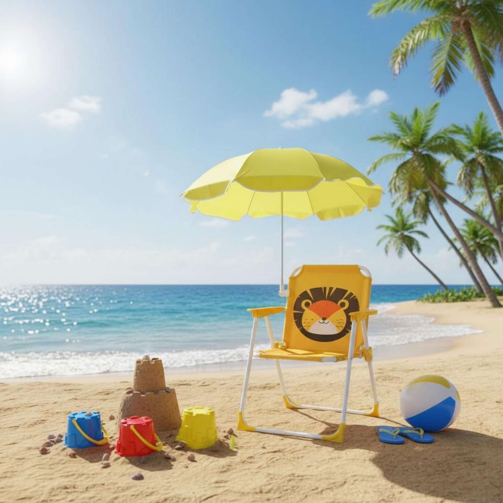 어린이용 접이식 파라솔 비치 의자, 캐노피가 있는 유아 - Kids Outdoor Foldable Chair 리뷰 및 가격