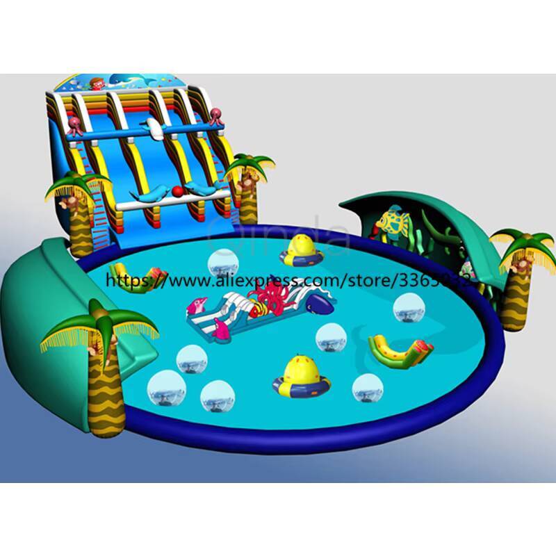야외 대형 고래 모양 에어바운스 워터파크 (어린이용 수 - Kids Outdoor Water Park 리뷰 및 가격