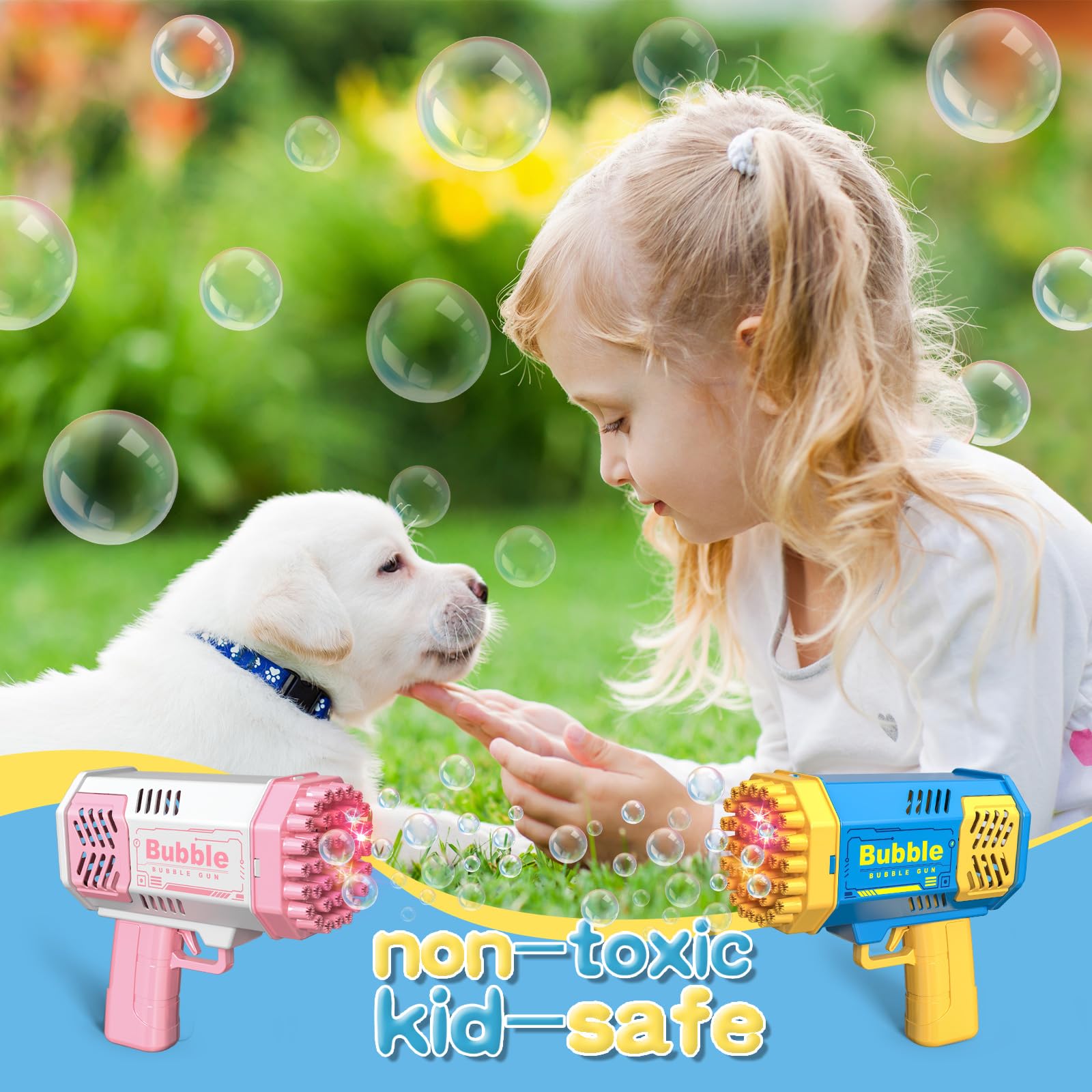어린이용 40홀 버블건, 자동 버블 블로워 머신, 남아 - Kids Outdoor Easter Gifts 리뷰 및 가격