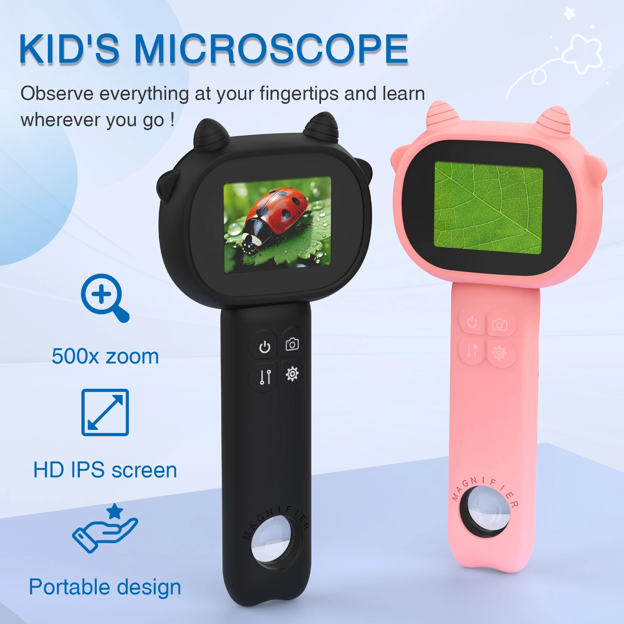 어린이용 500배율 디지털 휴대용 현미경, 휴대용 야외 - Kids Outdoor Microscope 리뷰 및 가격