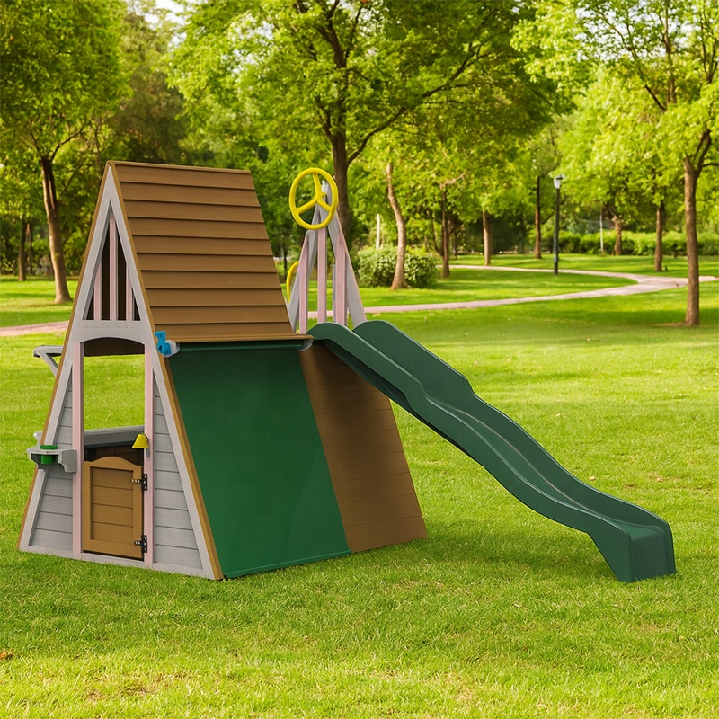어린이 야외 놀이터 장비 삼각형 몬테소리 나무 성 놀이 - Kids Outdoor Wooden Climbing Frame 리뷰 및 가격