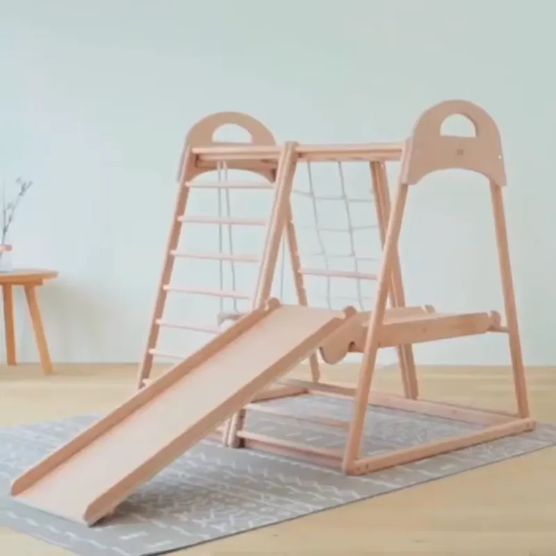 어린이용 몬테소리 스타일의 나무로 만든 유아용 실내외  - Kids Outdoor Wooden Climbing Frame 리뷰 및 가격
